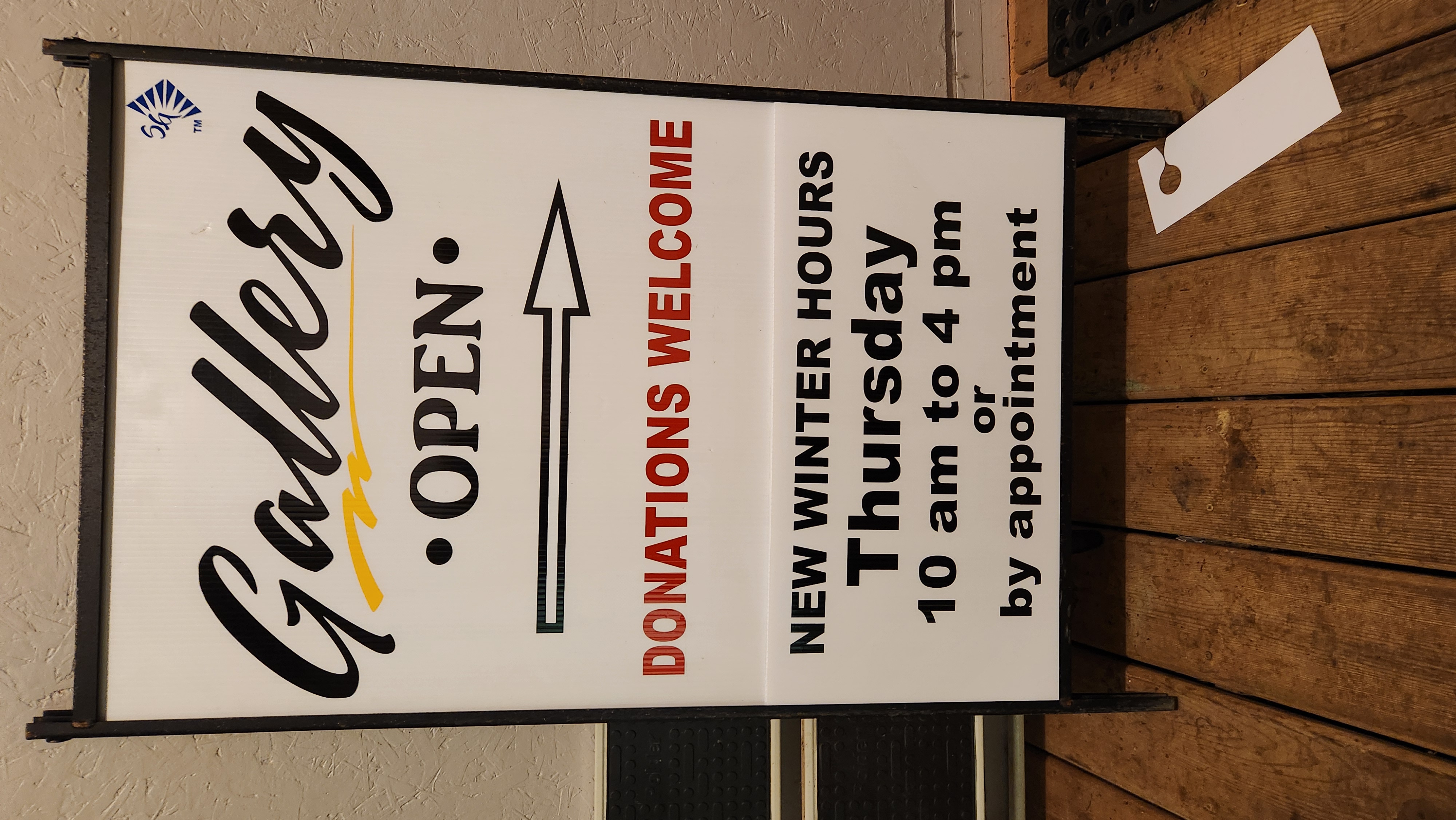 Parkhill Gallery Hours Sign